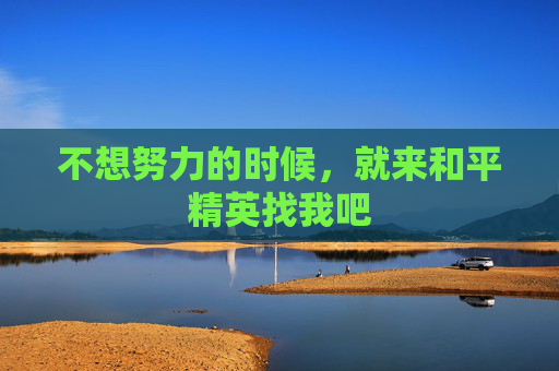 不想努力的时候，就来和平精英找我吧