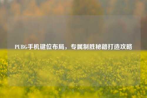 PUBG手机键位布局，专属制胜秘籍打造攻略