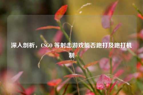 深入剖析，CSGO 等射击游戏能否跑打及跑打机制
