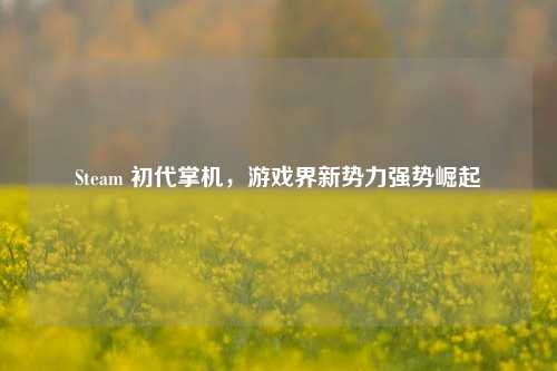 Steam 初代掌机，游戏界新势力强势崛起