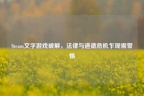 Steam文字游戏破解,法律与道德危机乍现需警惕