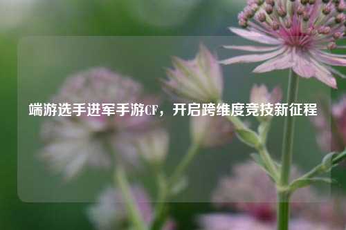 端游选手进军手游CF,开启跨维度竞技新征程