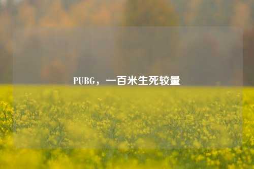 PUBG，一百米生死较量