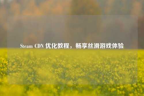 Steam CDN 优化教程，畅享丝滑游戏体验