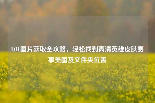 LOL图片获取全攻略，轻松找到高清英雄皮肤赛事美图及文件夹位置
