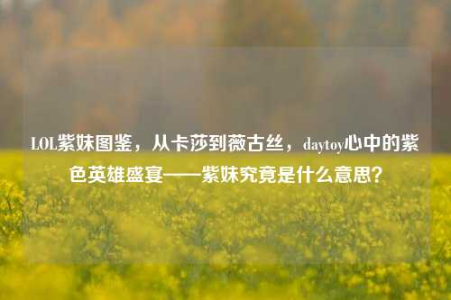 LOL紫妹图鉴，从卡莎到薇古丝，daytoy心中的紫色英雄盛宴——紫妹究竟是什么意思？