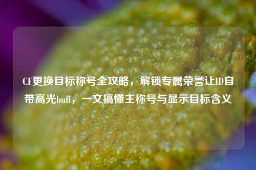 CF更换目标称号全攻略，解锁专属荣誉让ID自带高光buff，一文搞懂主称号与显示目标含义