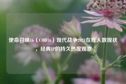 使命召唤16（COD16）现代战争2021在线人数现状，经典IP的持久热度观察
