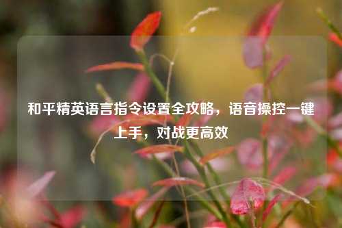 和平精英语言指令设置全攻略,语音操控一键上手,对战更高效