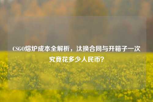 CSGO熔炉成本全解析，汰换合同与开箱子一次究竟花多少人民币？