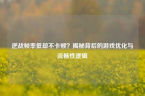 逆战帧率低却不卡顿？揭秘背后的游戏优化与流畅性逻辑
