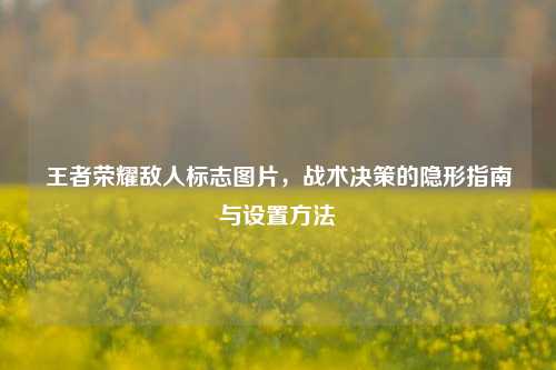 王者荣耀敌人标志图片，战术决策的隐形指南与设置 *** 