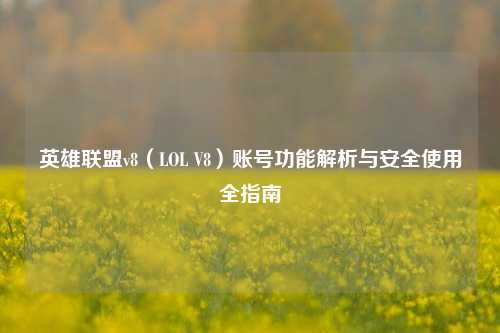 英雄联盟v8（LOL V8）账号功能解析与安全使用全指南