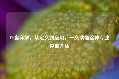 CF盘详解，从定义到应用，一文读懂这种专业存储介质