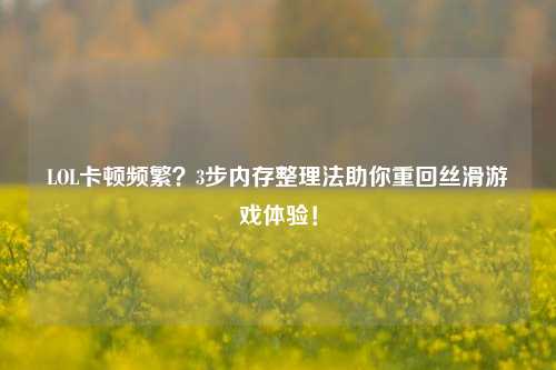 LOL卡顿频繁？3步内存整理法助你重回丝滑游戏体验！