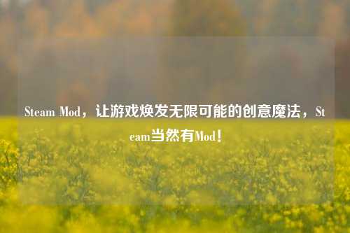 Steam Mod，让游戏焕发无限可能的创意魔法，Steam当然有Mod！