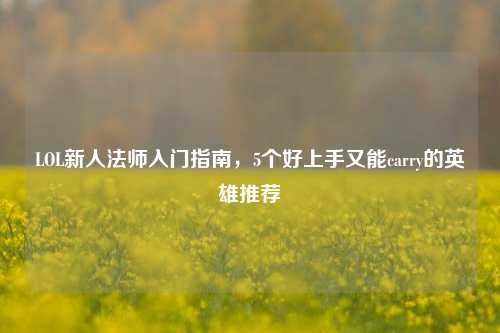 LOL新人法师入门指南，5个好上手又能carry的英雄推荐