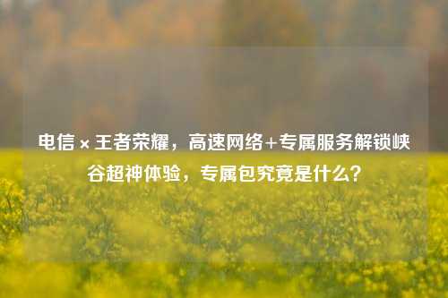 电信×王者荣耀，高速 *** +专属服务解锁峡谷超神体验，专属包究竟是什么？