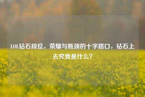 LOL钻石段位，荣耀与瓶颈的十字路口，钻石上去究竟是什么？