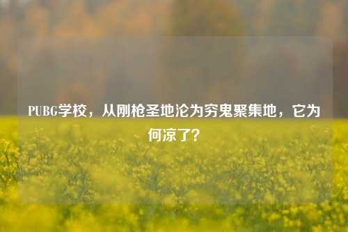 PUBG学校，从刚枪圣地沦为穷鬼聚集地，它为何凉了？