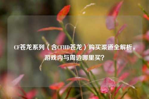 CF苍龙系列（含CFHD苍龙）购买渠道全解析，游戏内与周边哪里买？