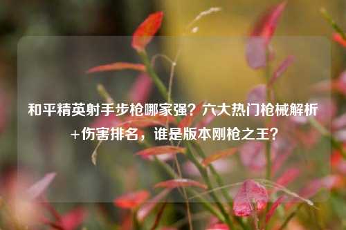 和平精英射手步枪哪家强？六大热门枪械解析+伤害排名，谁是版本刚枪之王？