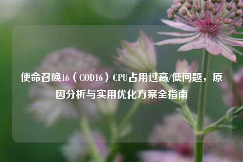 使命召唤16（COD16）CPU占用过高/低问题，原因分析与实用优化方案全指南