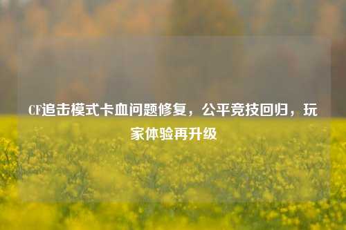 CF追击模式卡血问题修复，公平竞技回归，玩家体验再升级