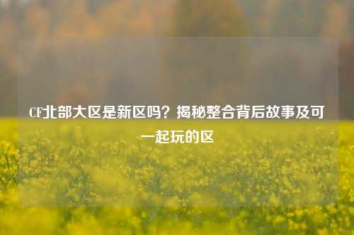 CF北部大区是新区吗？揭秘整合背后故事及可一起玩的区