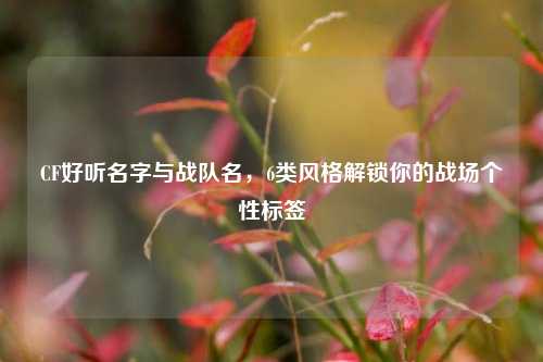 CF好听名字与战队名，6类风格解锁你的战场个性标签
