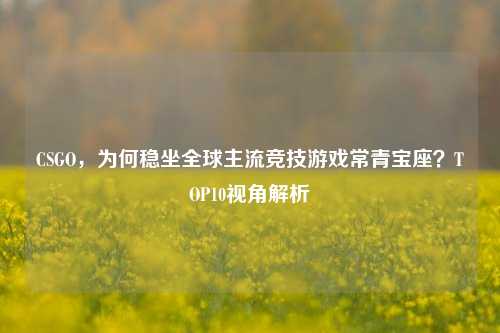 CSGO，为何稳坐全球主流竞技游戏常青宝座？TOP10视角解析