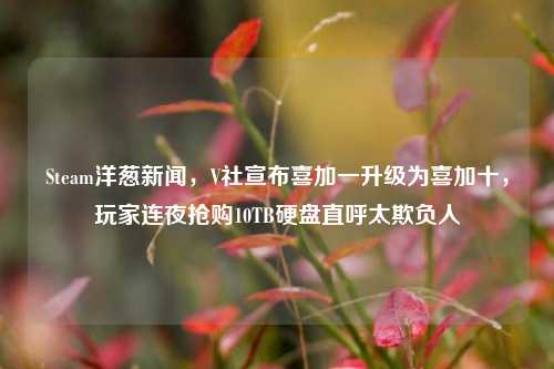 Steam洋葱新闻，V社宣布喜加一升级为喜加十，玩家连夜抢购10TB硬盘直呼太欺负人