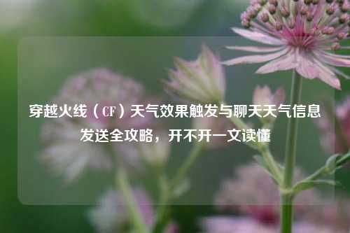 穿越火线（CF）天气效果触发与聊天天气信息发送全攻略，开不开一文读懂