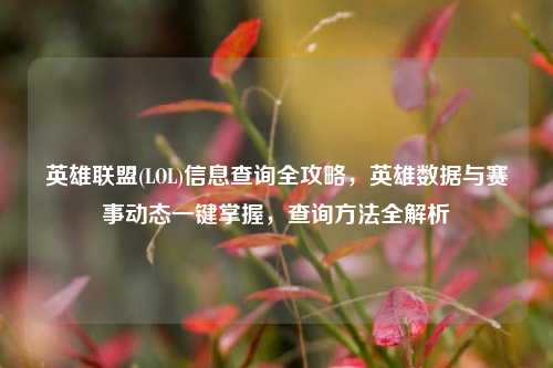 英雄联盟(LOL)信息查询全攻略，英雄数据与赛事动态一键掌握，查询 *** 全解析