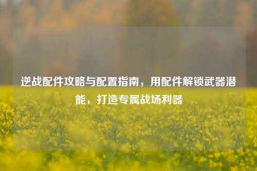 逆战配件攻略与配置指南，用配件解锁武器潜能，打造专属战场利器