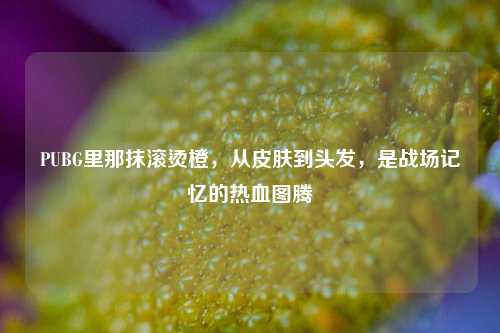 PUBG里那抹滚烫橙，从皮肤到头发，是战场记忆的热血图腾
