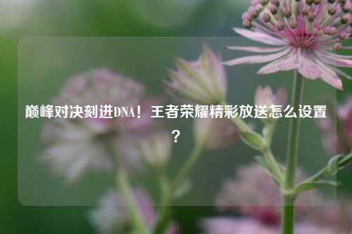 巅峰对决刻进DNA！王者荣耀精彩放送怎么设置？