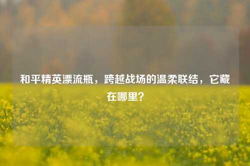 和平精英漂流瓶，跨越战场的温柔联结，它藏在哪里？