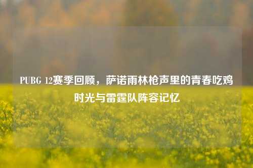 PUBG 12赛季回顾，萨诺雨林枪声里的青春吃鸡时光与雷霆队阵容记忆