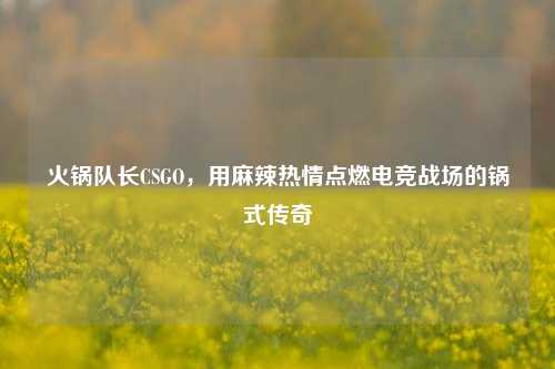 火锅队长CSGO，用麻辣热情点燃电竞战场的锅式传奇
