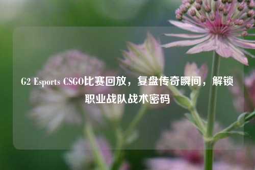 G2 Esports CSGO比赛回放，复盘传奇瞬间，解锁职业战队战术密码