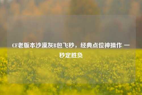 CF老版本沙漠灰B包飞秒，经典点位神操作 一秒定胜负