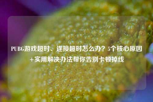 PUBG游戏超时、连接超时怎么办？5个核心原因+实用解决办法帮你告别卡顿掉线