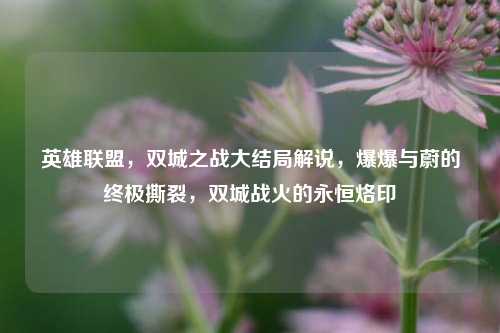 英雄联盟，双城之战大结局解说，爆爆与蔚的终极撕裂，双城战火的永恒烙印