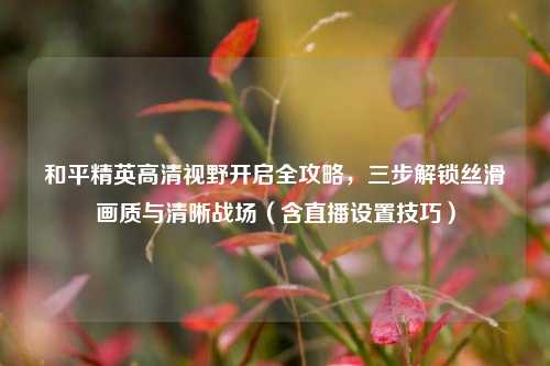 和平精英高清视野开启全攻略，三步解锁丝滑画质与清晰战场（含直播设置技巧）