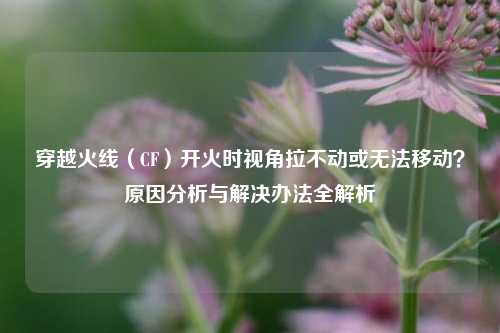 穿越火线（CF）开火时视角拉不动或无法移动？原因分析与解决办法全解析