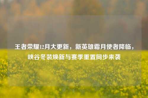 王者荣耀12月大更新，新英雄霜月使者降临，峡谷冬装焕新与赛季重置同步来袭