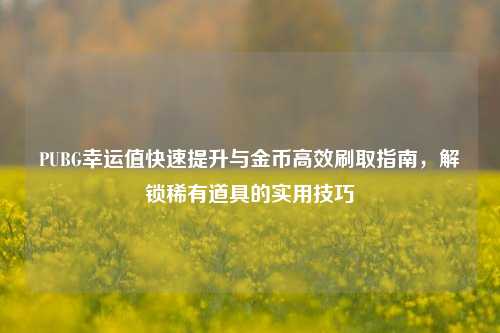 PUBG幸运值快速提升与金币高效刷取指南，解锁稀有道具的实用技巧