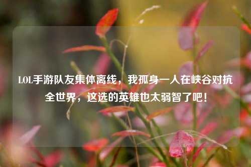 LOL手游队友集体离线，我孤身一人在峡谷对抗全世界，这选的英雄也太弱智了吧！