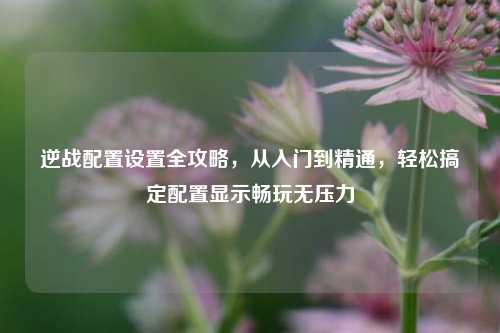 逆战配置设置全攻略，从入门到精通，轻松搞定配置显示畅玩无压力